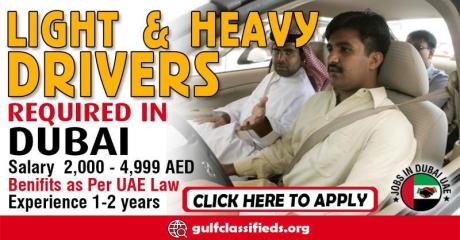 LIGHT & HEAVY DRIVER REQUIRED IN DUBAI