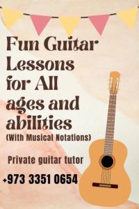 Private Guitar Classes with Musical Notations