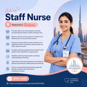 Staff Nurse Required in Dubai