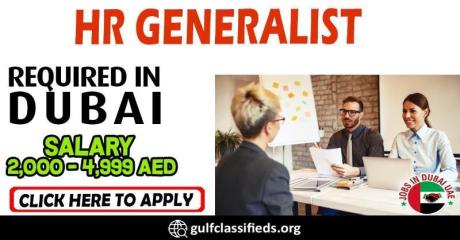 HR GENERALIST REQUIRED IN DUBAI