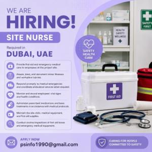 Site Nurse Required in Dubai