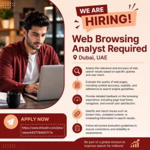 Web Browsing Analyst Required in Dubai