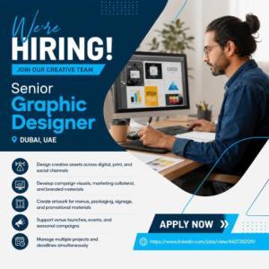 Senior Graphic Designer Required in Dubai