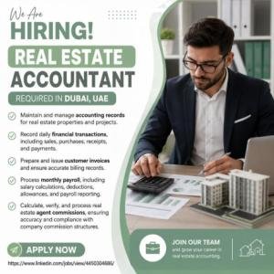 Real Estate Accountant Required in Dubai
