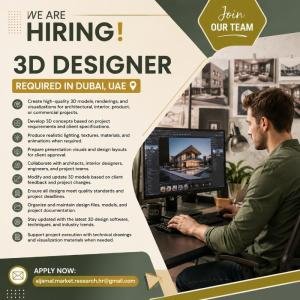3D Designer Required in Dubai
