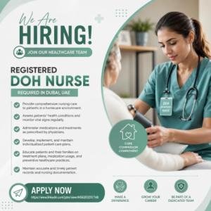 Registered DOH Nurse Required in Dubai