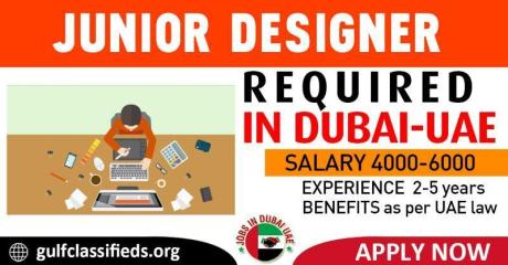 JUNIOR DESIGNER REQUIRED IN DUBAI