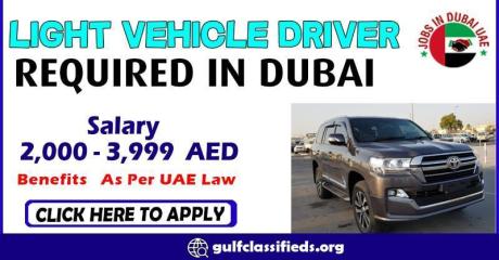 LIGHT VEHICLE DRIVER REQUIRED IN DUBAI