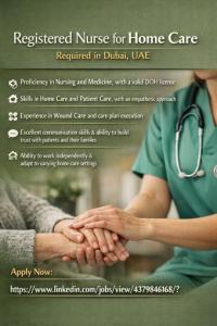 Registered Nurse for home care Required in Dubai