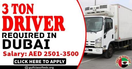 3 TON DRIVER REQUIRED IN DUBAI
