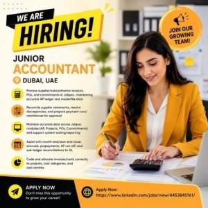 Junior Accountant Required in Dubai