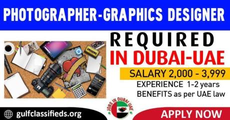 PHOTOGRAPHER-GRAPHICS DESIGNER REQUIRED IN DUBAI