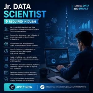 Jr. Data Scientist Required in Dubai
