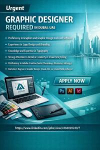 Urgent Graphic Designer Required in Dubai