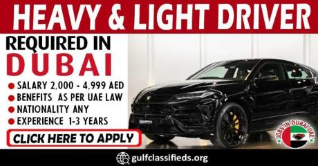 HEAVY & LIGHT DRIVER REQUIRED IN DUBAI