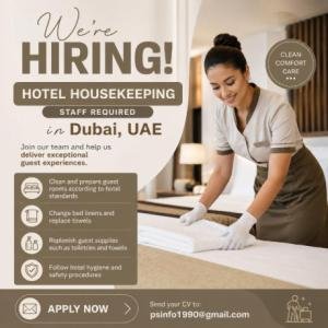 Hotel Housekeeping Staff Required in Dubai