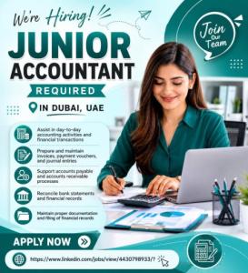 Junior Accountant Required in Dubai