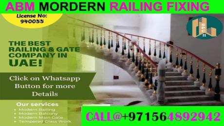 Modern Staircase Railing Fixing Contractor Ajman Dubai Sharjah