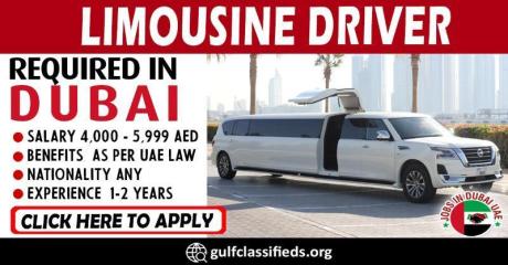 LIMOUSINE DRIVER REQUIRED IN DUBAI