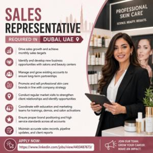 Sales Representative Required in Dubai