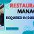 Restaurant Manager Required in Dubai