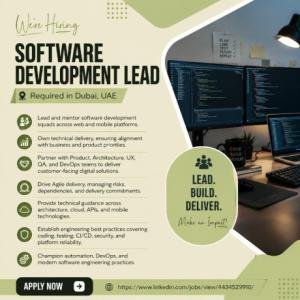 Software Development Lead Required in Dubai