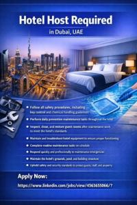 Hotel Host Required in Dubai