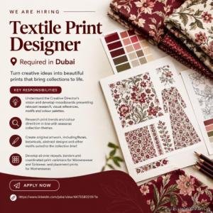 Textile Print Designer Required in Dubai