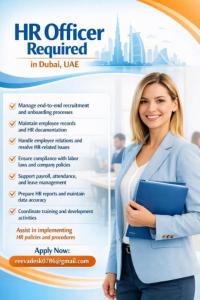 HR Officer Required in Dubai