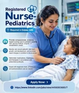 Registered Nurse-Pediatrics Required in Dubai