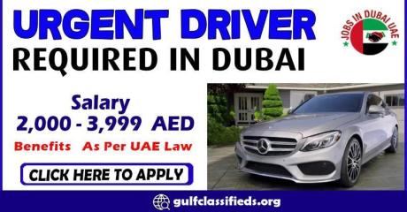 URGENT DRIVER REQUIRED IN DUBAI