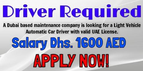 Light Vehicle Driver Required