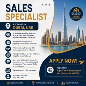 Sales Specialist Required in Dubai